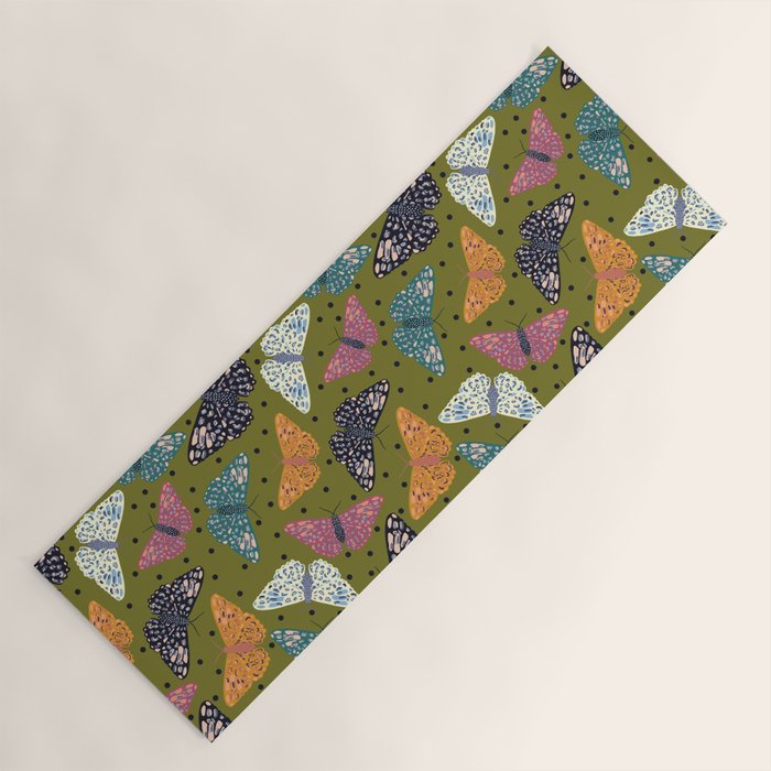 Vintage Butterflies - Mid-century modern  Yoga Mat Gallery Image 1