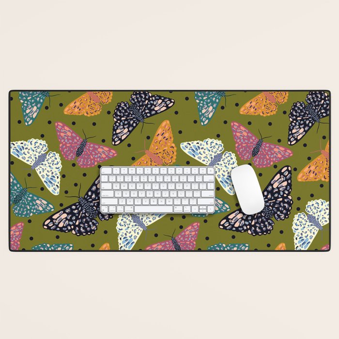 Vintage Butterflies - Mid-century modern  Desk Mat Gallery Image 1