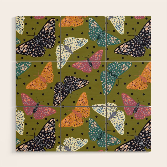 Vintage Butterflies - Mid-century modern  Wood Wall Art Gallery Image 1