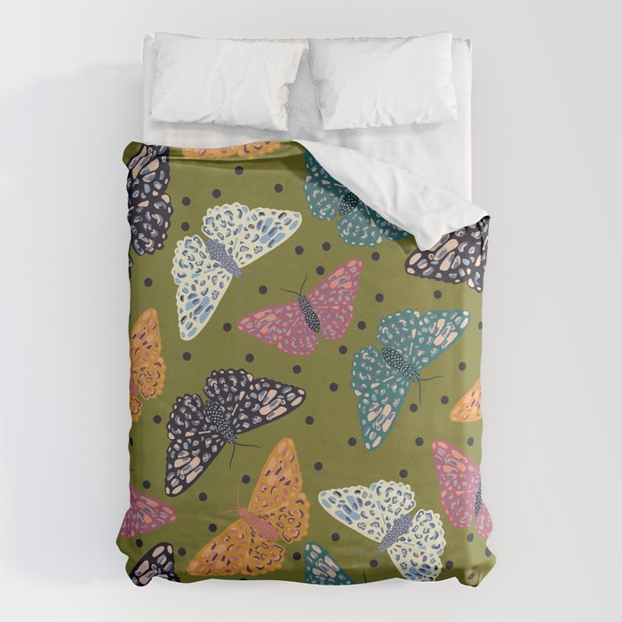Vintage Butterflies - Mid-century modern  Duvet Cover Gallery Image 1