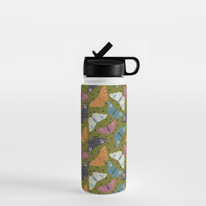 Vintage Butterflies - Mid-century modern  Water Bottle Gallery Image 1