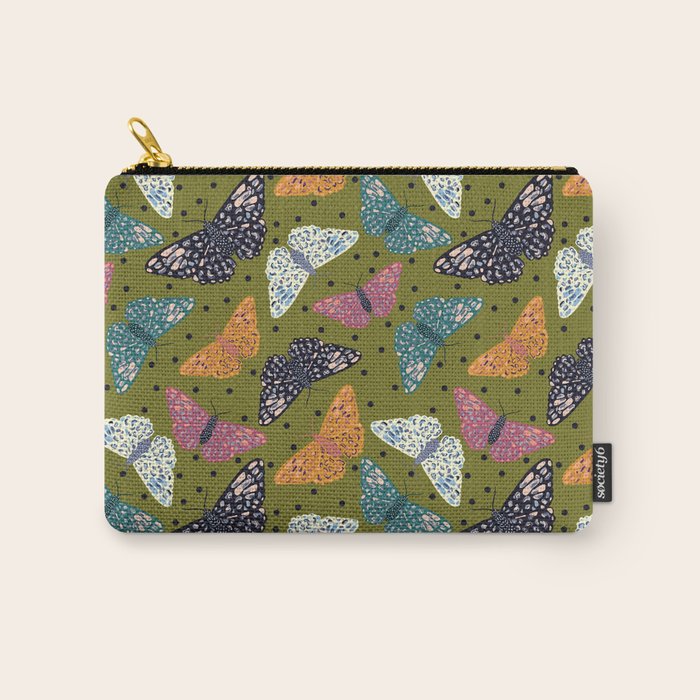 Vintage Butterflies - Mid-century modern  Carry All Pouch Gallery Image 1