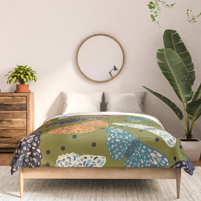 Vintage Butterflies - Mid-century modern  Comforter Gallery Image 3