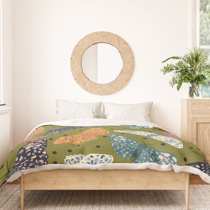 Vintage Butterflies - Mid-century modern  Duvet Cover Gallery Image 3