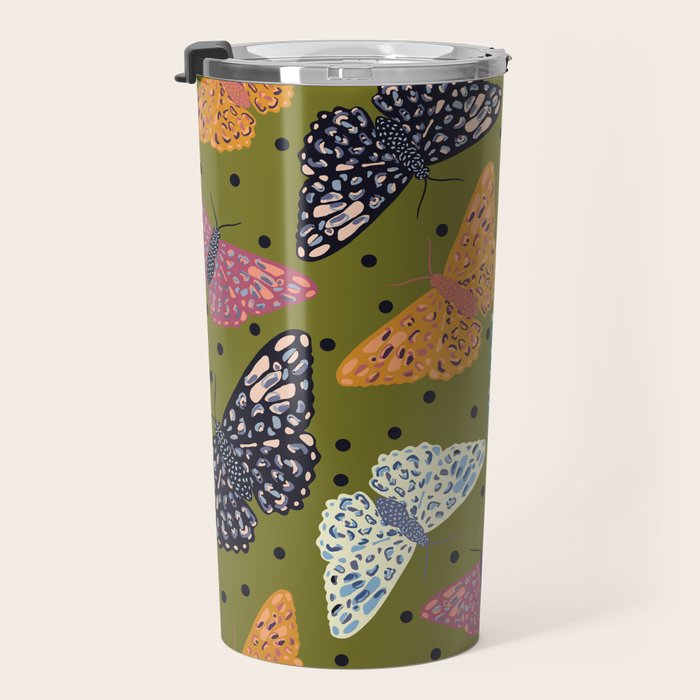 Vintage Butterflies - Mid-century modern  Travel Mug Gallery Image 3