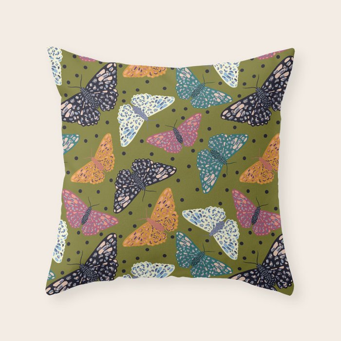 Vintage Butterflies - Mid-century modern  Throw Pillow Gallery Image 6
