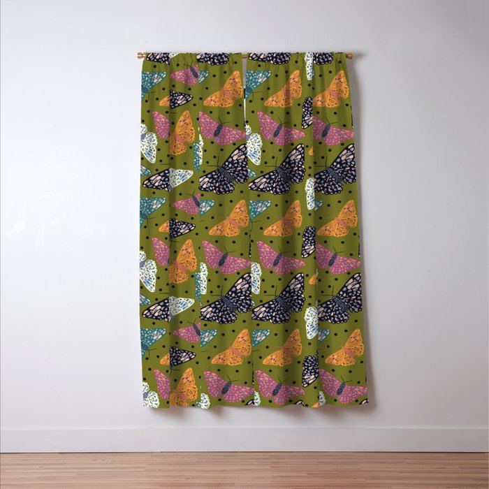 Vintage Butterflies - Mid-century modern  Window Curtain Gallery Image 3