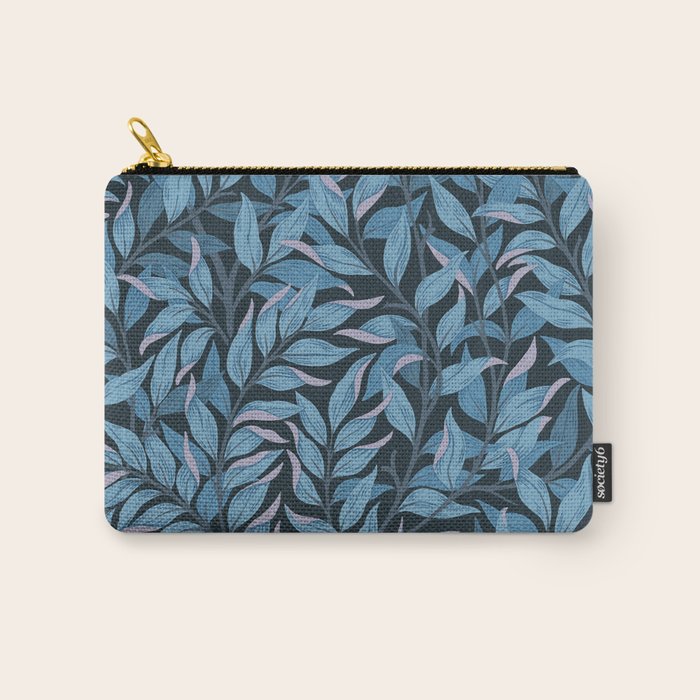 Romantic Botanica - Foliage in Dark Blue Carry All Pouch Gallery Image 1