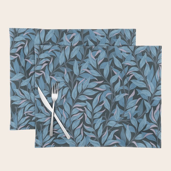 Romantic Botanica - Foliage in Dark Blue Placemat Gallery Image 1