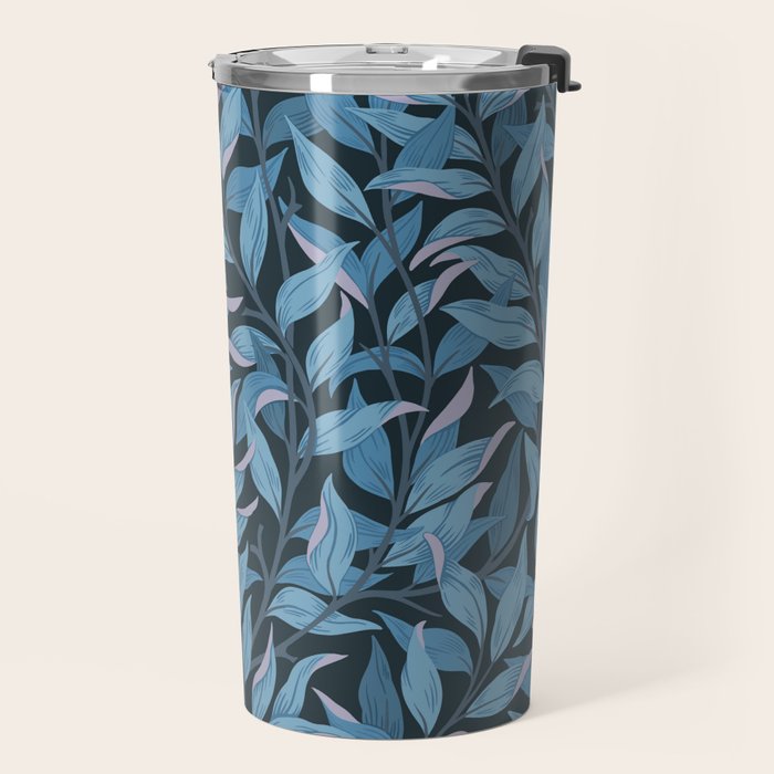Romantic Botanica - Foliage in Dark Blue Travel Mug Gallery Image 2