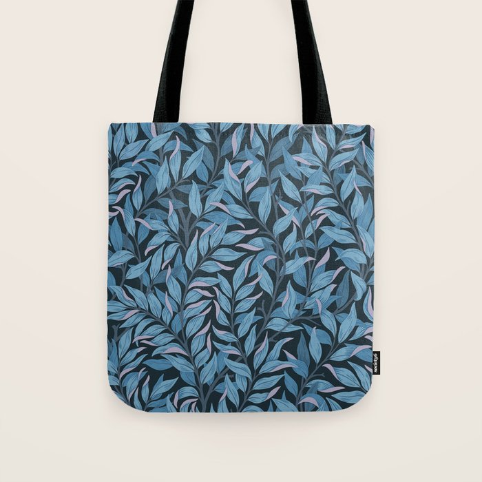 Romantic Botanica - Foliage in Dark Blue Tote Bag Gallery Image 1