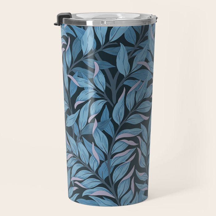 Romantic Botanica - Foliage in Dark Blue Travel Mug Gallery Image 3