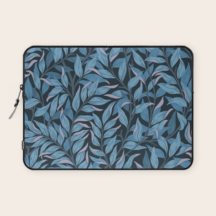 Romantic Botanica - Foliage in Dark Blue Laptop Sleeve Gallery Image 1