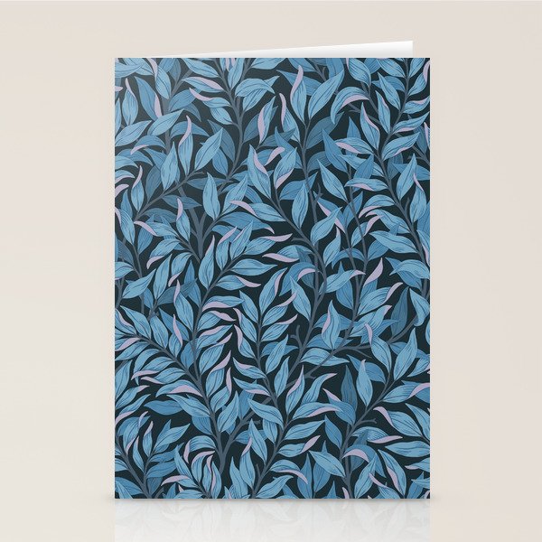 Romantic Botanica - Foliage in Dark Blue Stationery Card Gallery Image 2