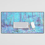 Van Gogh Trees & Underwood Aqua Lavender Desk Mat Gallery Image 1
