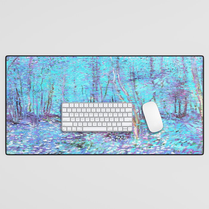 Van Gogh Trees & Underwood Aqua Lavender Desk Mat Gallery Image 1