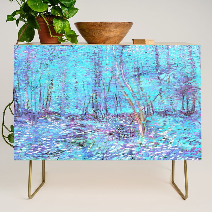 Van Gogh Trees & Underwood Aqua Lavender Credenza Gallery Image 1