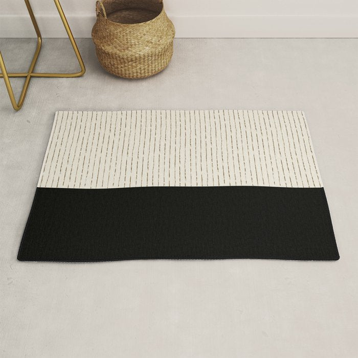 Cream Black Rug Gallery Image 1