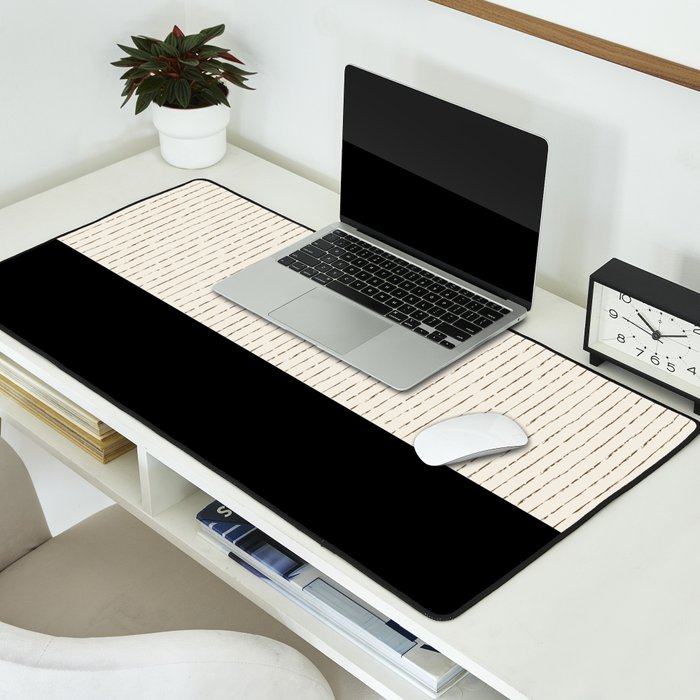 Cream Black Desk Mat Gallery Image 2