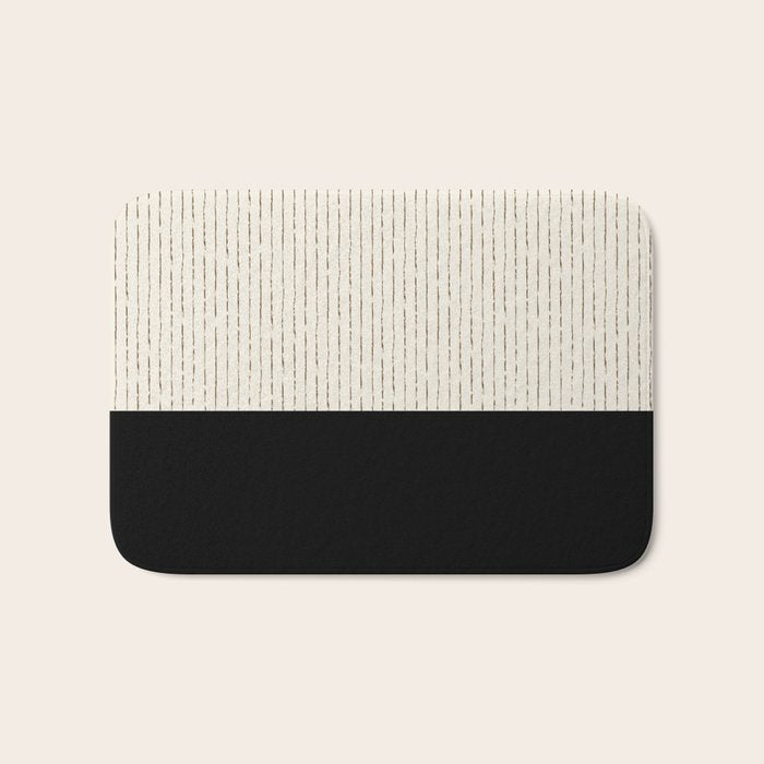 Cream Black Bath Mat Gallery Image 1