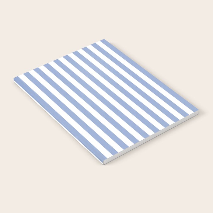 vertical stripes- light blue and white Notebook Gallery Image 2