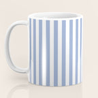 vertical stripes- light blue and white Coffee Mug Gallery Image 3