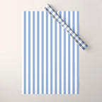 vertical stripes- light blue and white Wrapping Paper Gallery Image 1