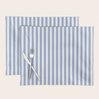 vertical stripes- light blue and white Placemat Gallery Image 1