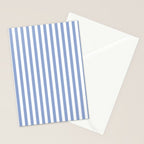 vertical stripes- light blue and white Stationery Card Gallery Image 2