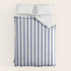vertical stripes- light blue and white Comforter Gallery Image 6