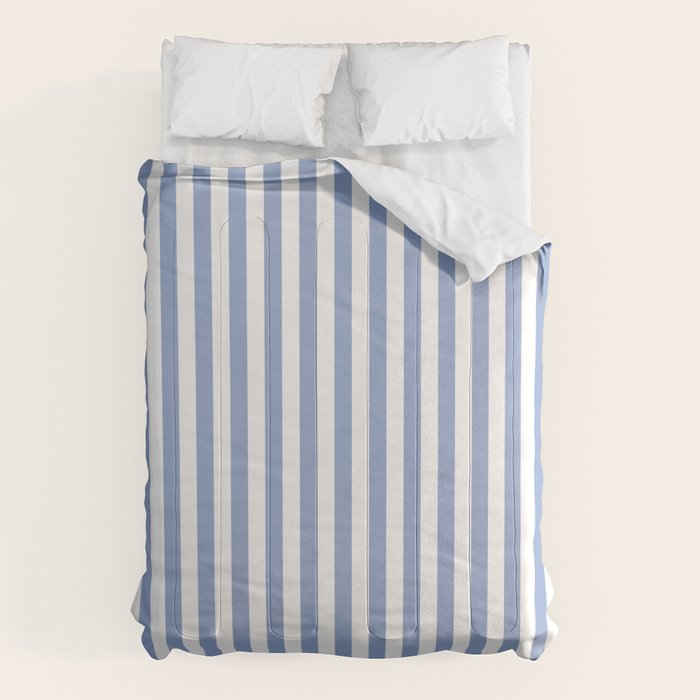 vertical stripes- light blue and white Comforter Gallery Image 6