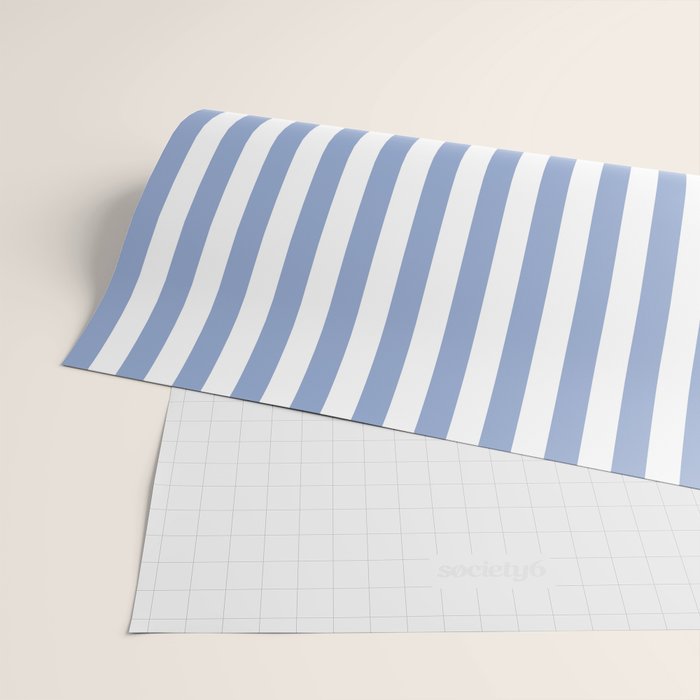 vertical stripes- light blue and white Wrapping Paper Gallery Image 2