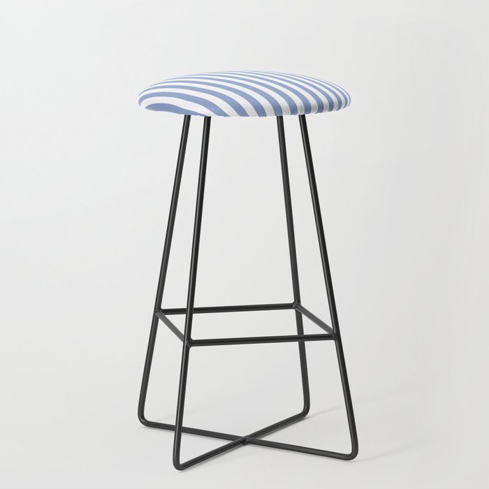 vertical stripes- light blue and white Stool Gallery Image 1