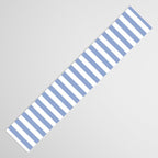 vertical stripes- light blue and white Table Runner Gallery Image 3