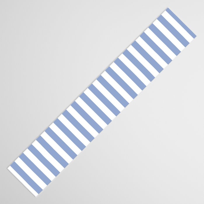 vertical stripes- light blue and white Table Runner Gallery Image 3