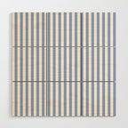 vertical stripes- light blue and white Wood Wall Art Gallery Image 1