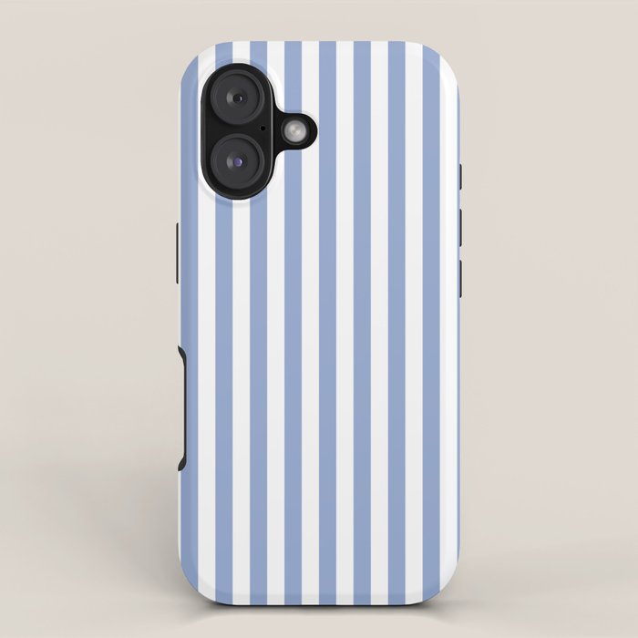 vertical stripes- light blue and white iPhone Case Gallery Image 1