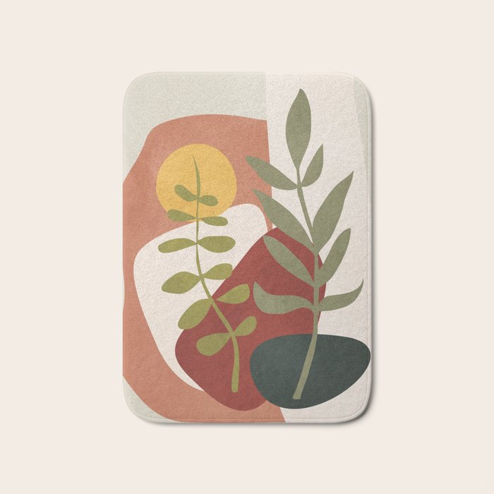 Two Abstract Branches Bath Mat Gallery Image 1
