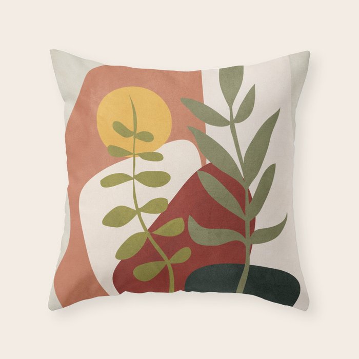 Two Abstract Branches Throw Pillow Gallery Image 1