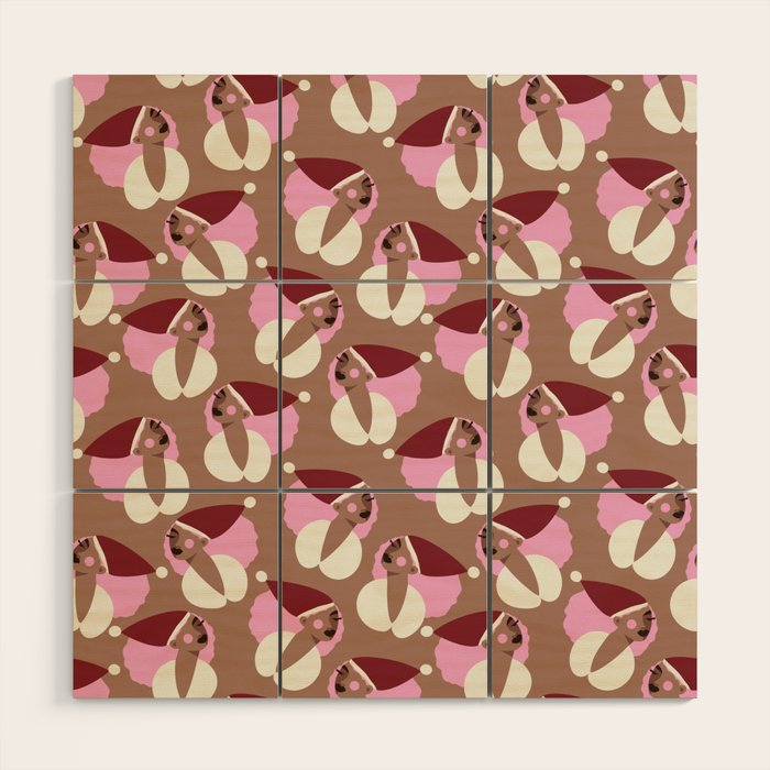 Mocha Elf Pattern Wood Wall Art Gallery Image 1