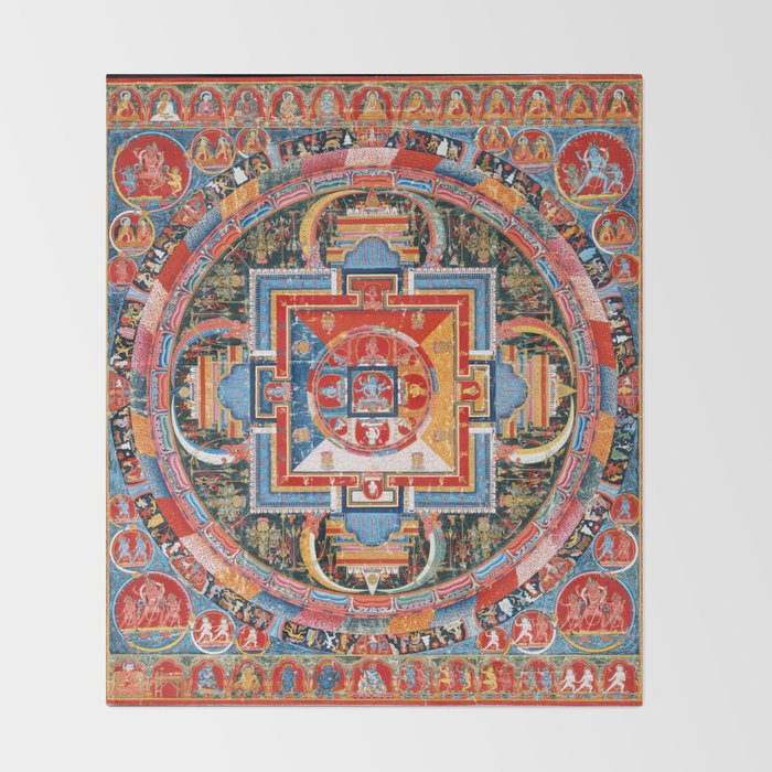 Mandala of Jnanadakini Tibetan Buddhism Throw Blanket Gallery Image 2