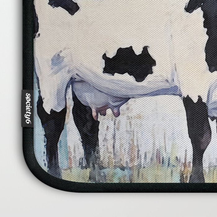 Cow and Crow Rustic Watercolor Laptop Sleeve Gallery Image 3