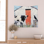 Cow and Crow Rustic Watercolor Wall Tapestry Gallery Image 2