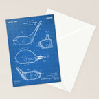 Golf Driver Patent - Golf Art - Blueprint Stationery Card Gallery Image 2
