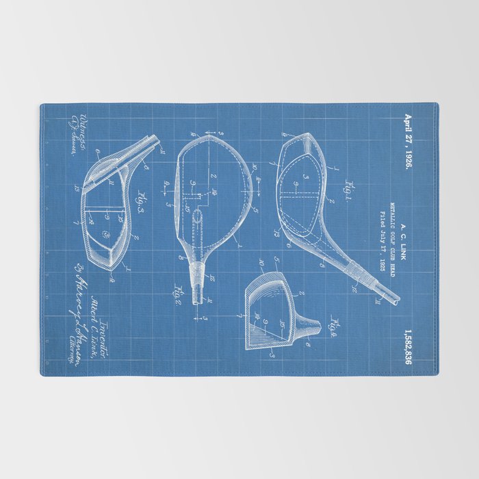 Golf Driver Patent - Golf Art - Blueprint Rug Gallery Image 2