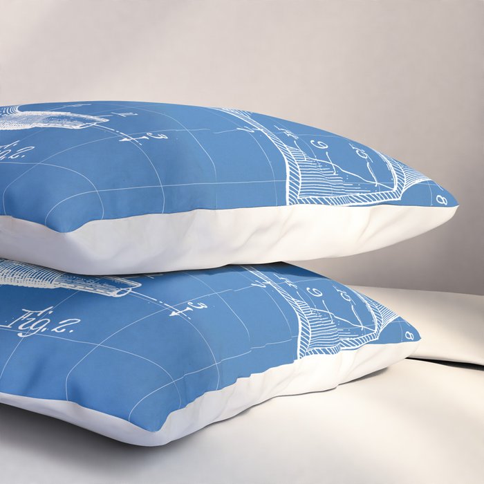 Golf Driver Patent - Golf Art - Blueprint Pillow Sham Gallery Image 3