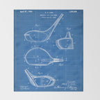 Golf Driver Patent - Golf Art - Blueprint Throw Blanket Gallery Image 2
