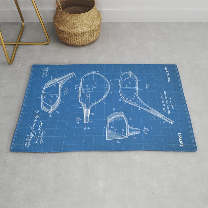 Golf Driver Patent - Golf Art - Blueprint Rug Gallery Image 1