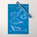 Golf Driver Patent - Golf Art - Blueprint Wrapping Paper Gallery Image 1