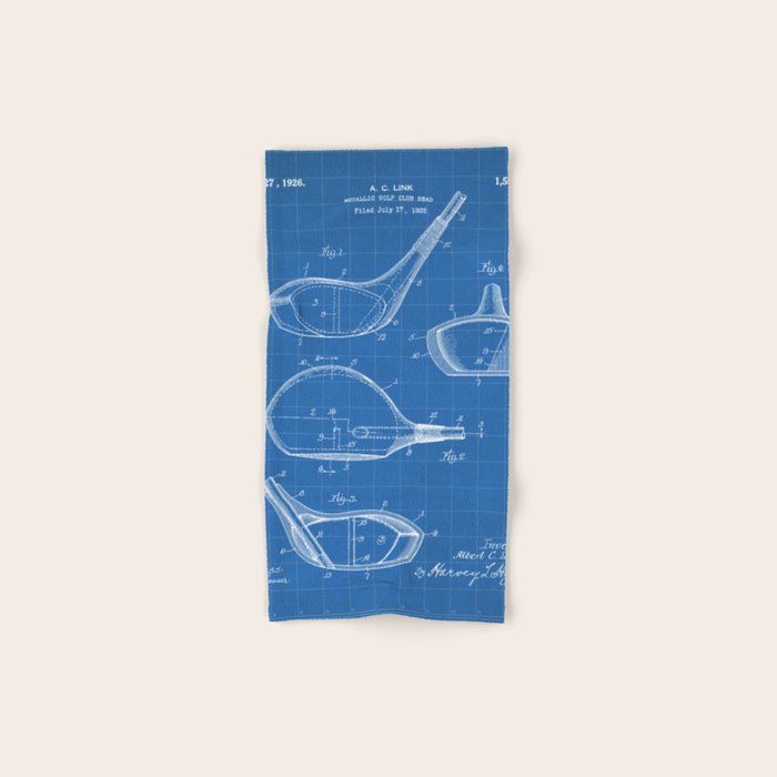 Golf Driver Patent - Golf Art - Blueprint Towels Gallery Image 1